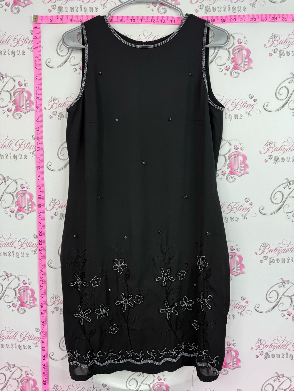 Jeremy Scott vintage dress beaded Black Sleeveless Embroidered Shift Dress